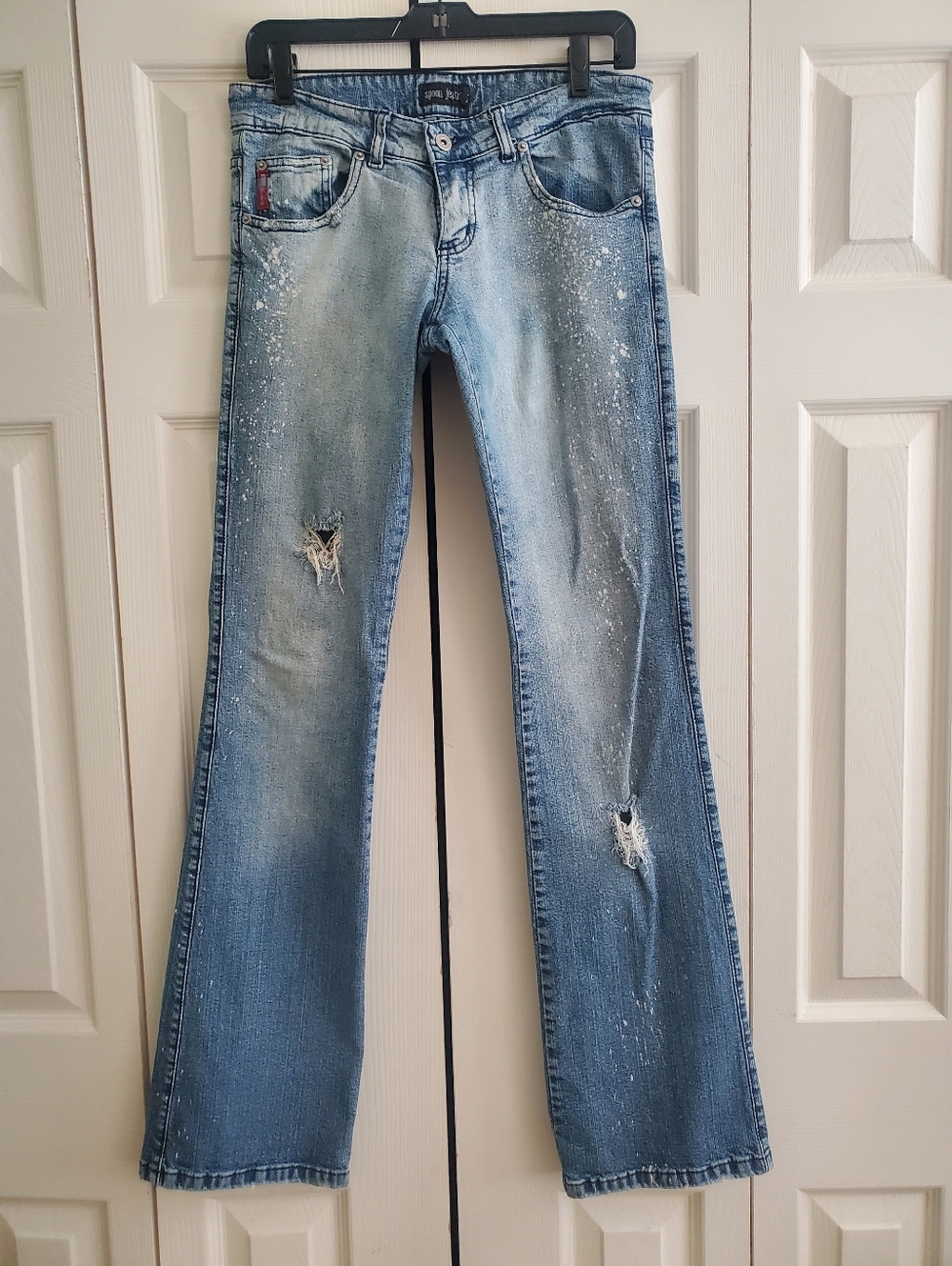 Light Wash Distressed Women's Flare Jeans
